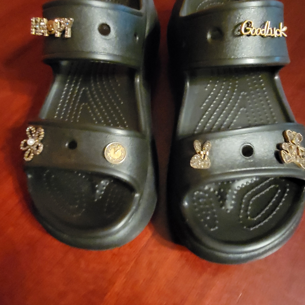 CROCS Black Crush Clogs with Perforated Design